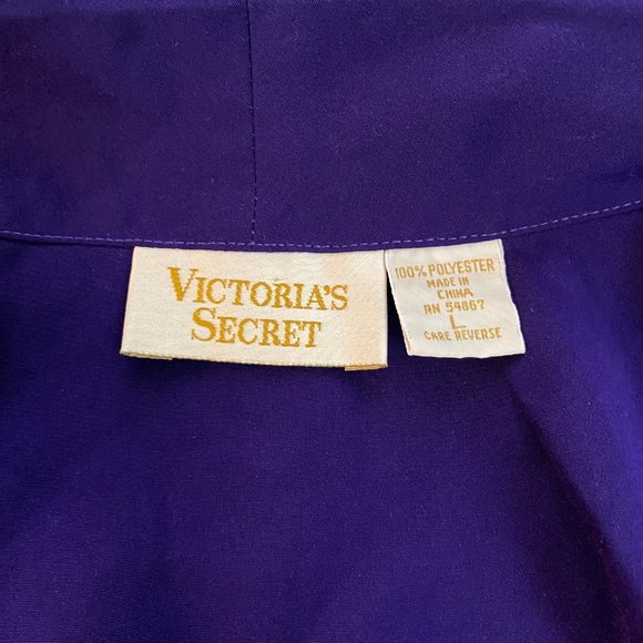 Vintage Victoria's Secret Royal Purple Satin Paisley Robe - Picture 9 of 15